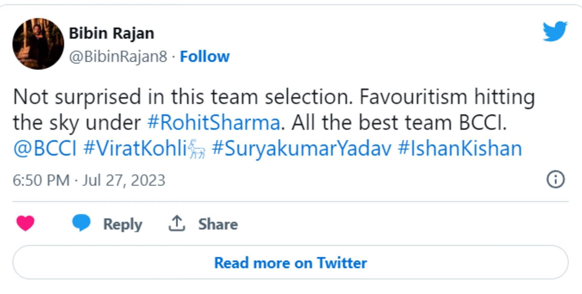 Twitter reactions to Sky's inclusion.